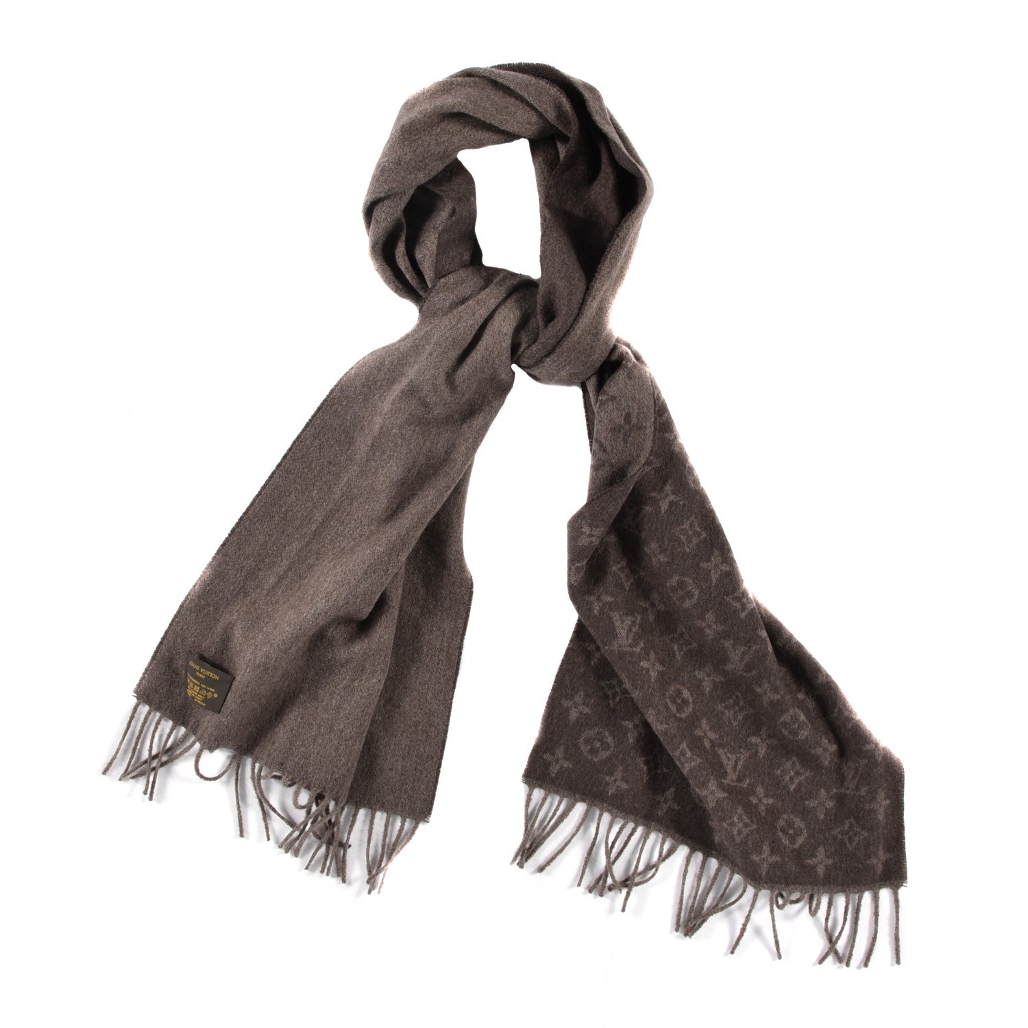 Louis Vuitton Cashmere Wool Monogram Gradient Scarf Noisette 1 of 3