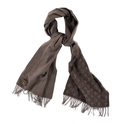 Louis Vuitton Cashmere Wool Monogram Gradient Scarf Noisette 1 of 3