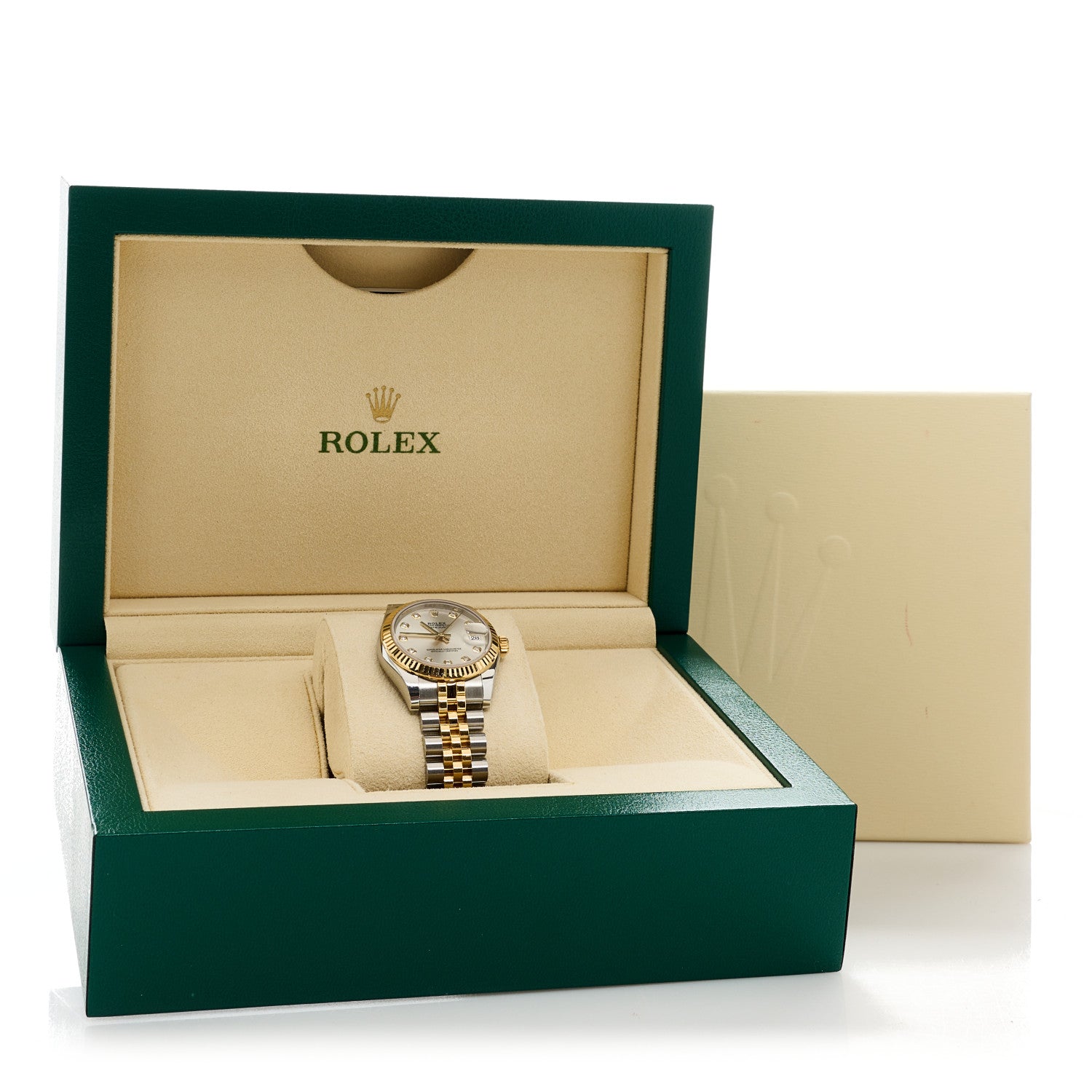 Rolex Stainless Steel 18K Yellow Gold Diamond 31mm Oyster Perpetual Datejust Watch Silver 178273 2 of 5