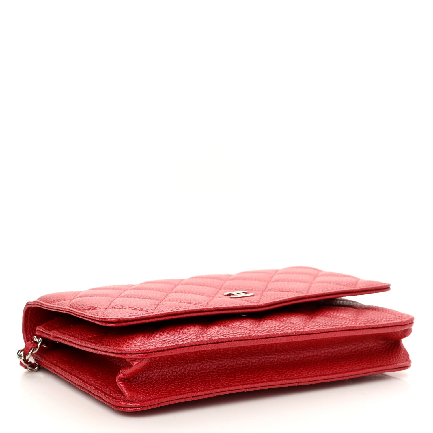 Chanel Caviar Quilted Wallet On Chain WOC Red 4 of 12