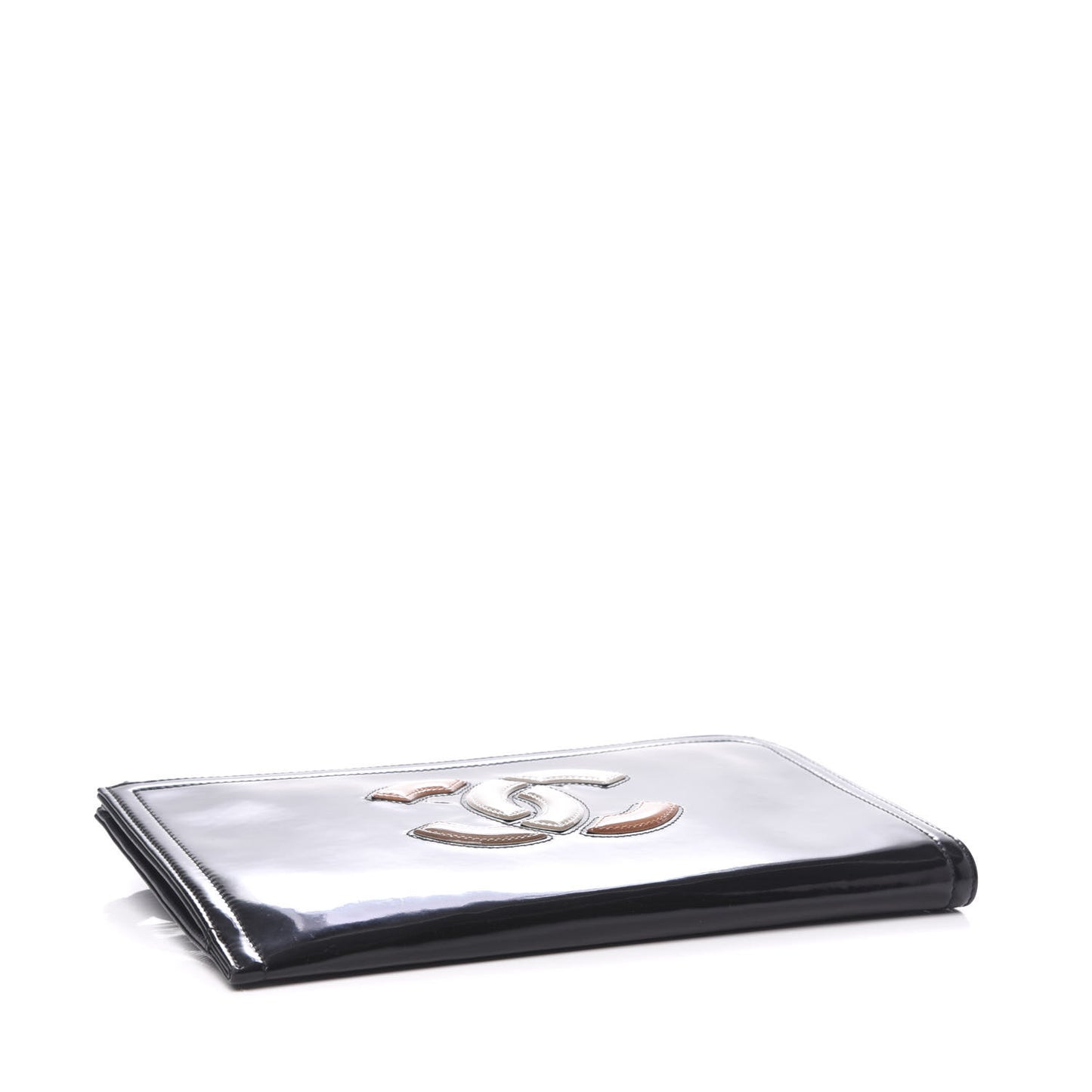 Vinyl Patent Lipstick Wristlet Wallet Black
