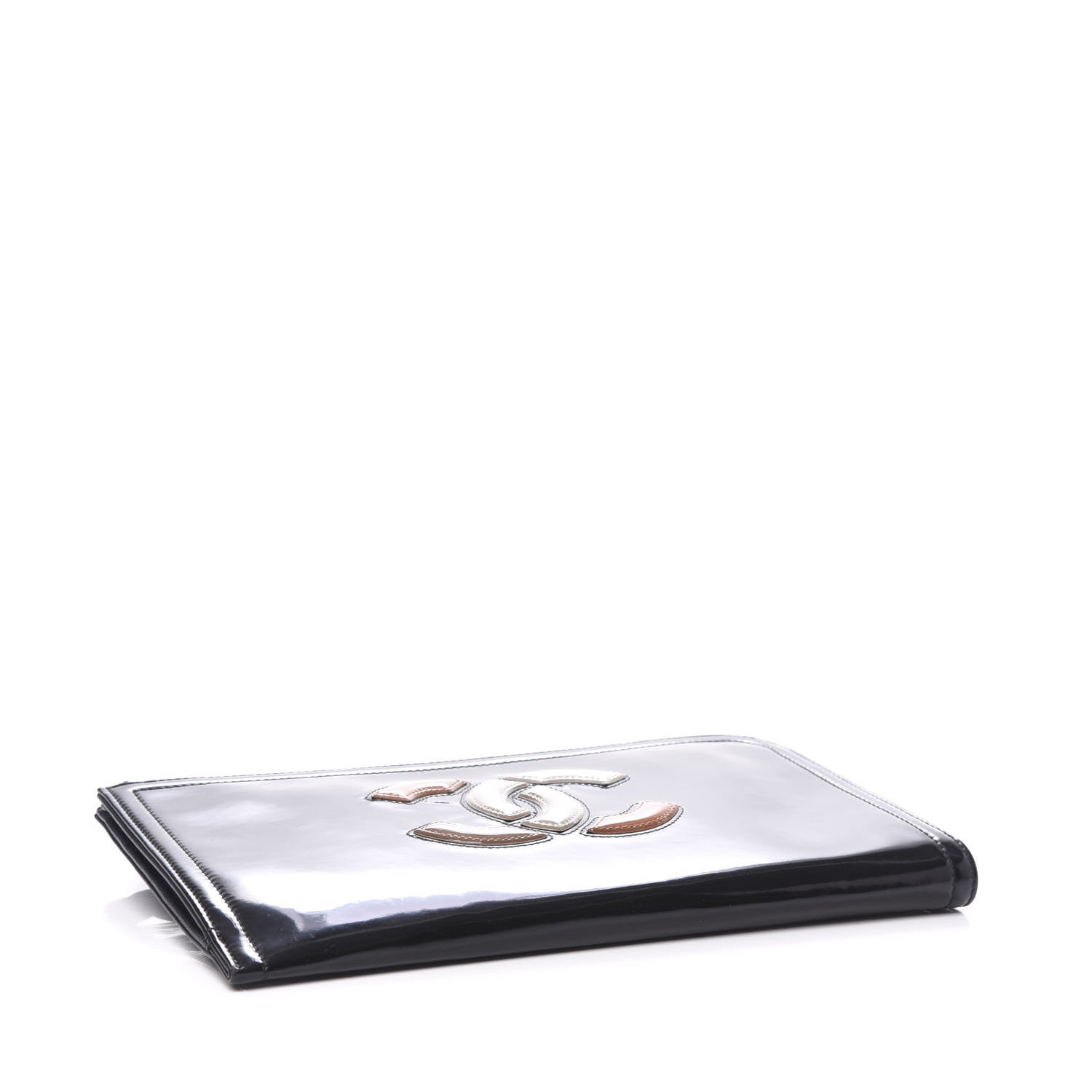 Chanel Vinyl Patent Lipstick Wristlet Wallet Black 4 of 9