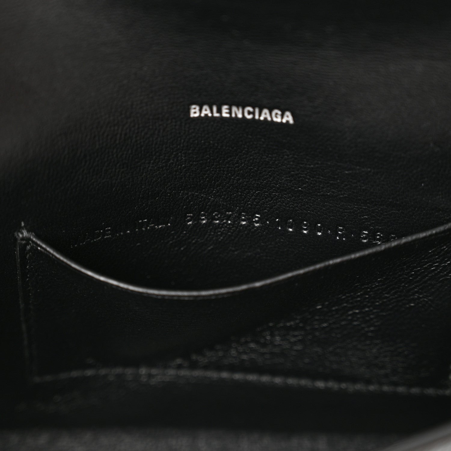 Balenciaga Grained Calfskin Logo Cash Phone Holder Wallet On Chain Black White 7 of 11