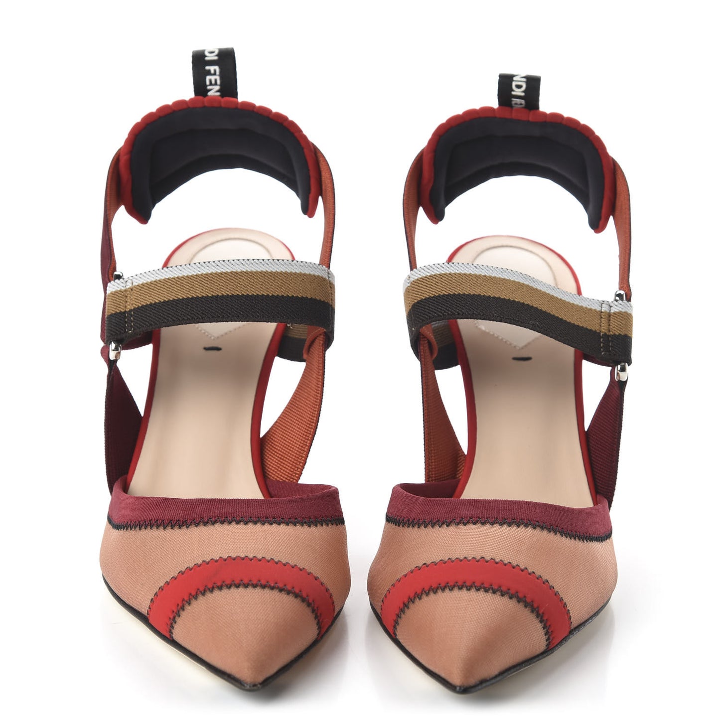 Technical Mesh Colibri 85mm Slingback Pumps 39.5 Fragola Mou Fango Ruggine