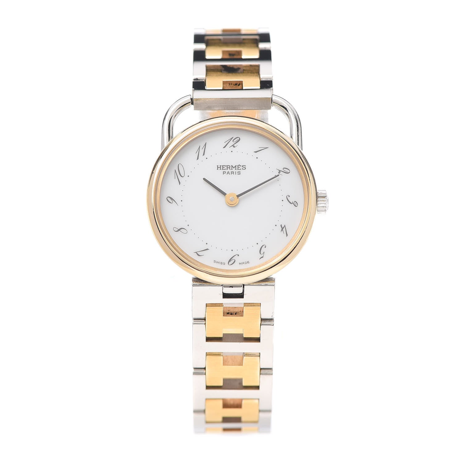 Hermes Stainless Steel 25mm Arceau Clipper Quartz Watch Gold 1 of 6