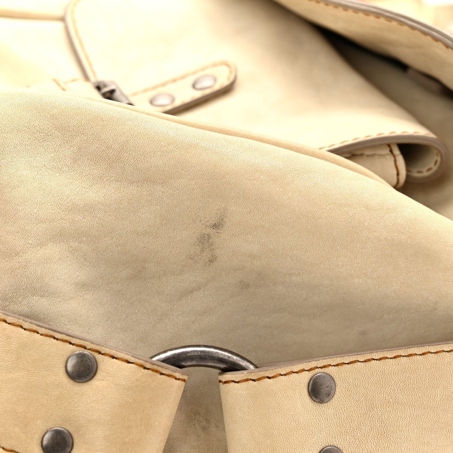 Calfskin Medium Gaucho Double Saddle Bag Ivory