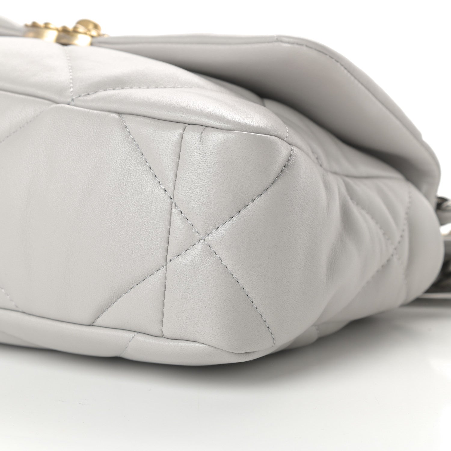 Chanel Lambskin Quilted Medium Chanel 19 Flap Grey 10 of 11