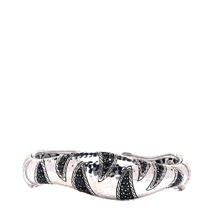 John Hardy Sterling Silver Black Sapphire Palu Macan Tiger Stripe Cuff Bracelet 1 of 4