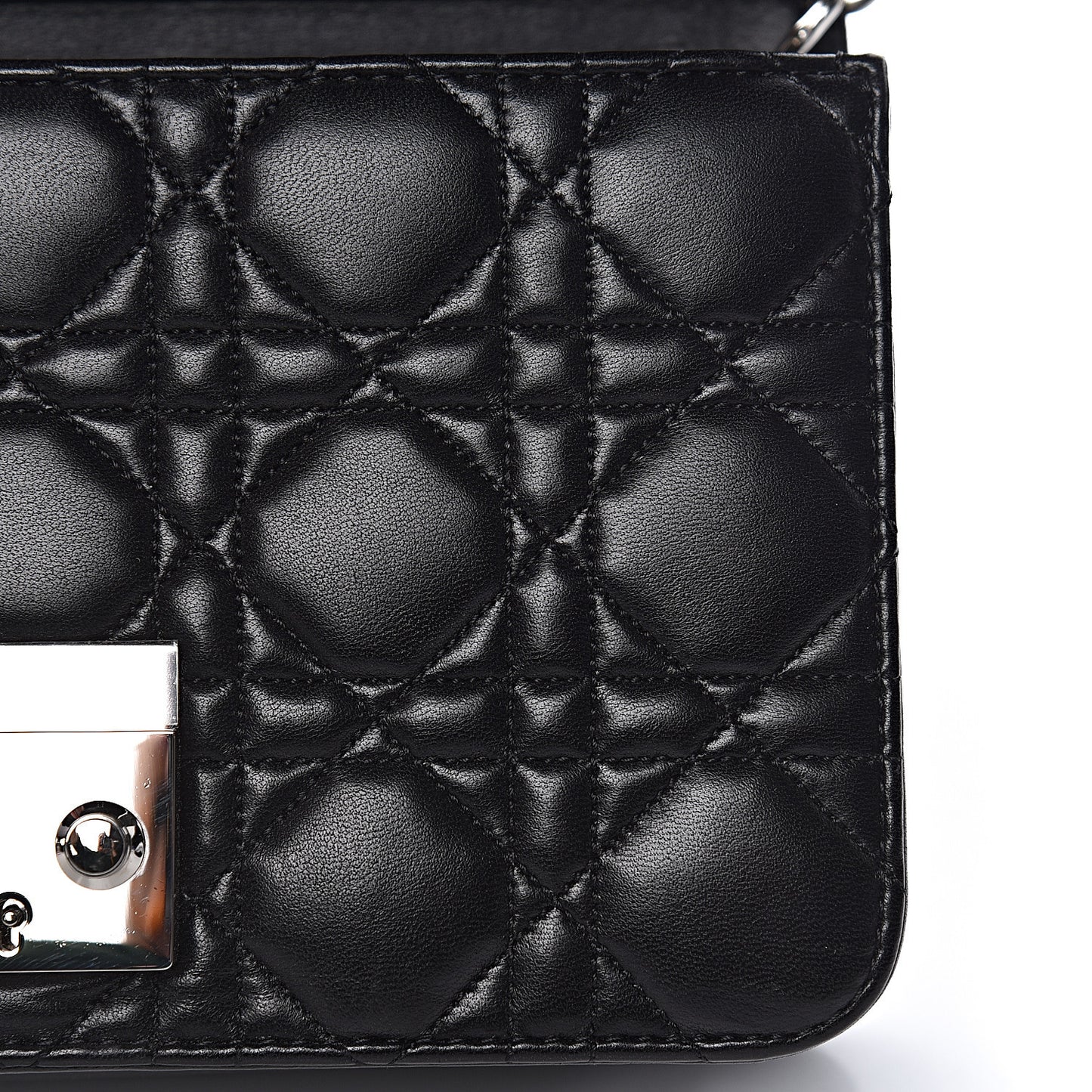 Lambskin Cannage Miss Dior Promenade Pouch Black