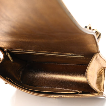 Christian Dior Metallic Brushed Calfskin Medium Diorama Flap Bag Gold 5 of 10