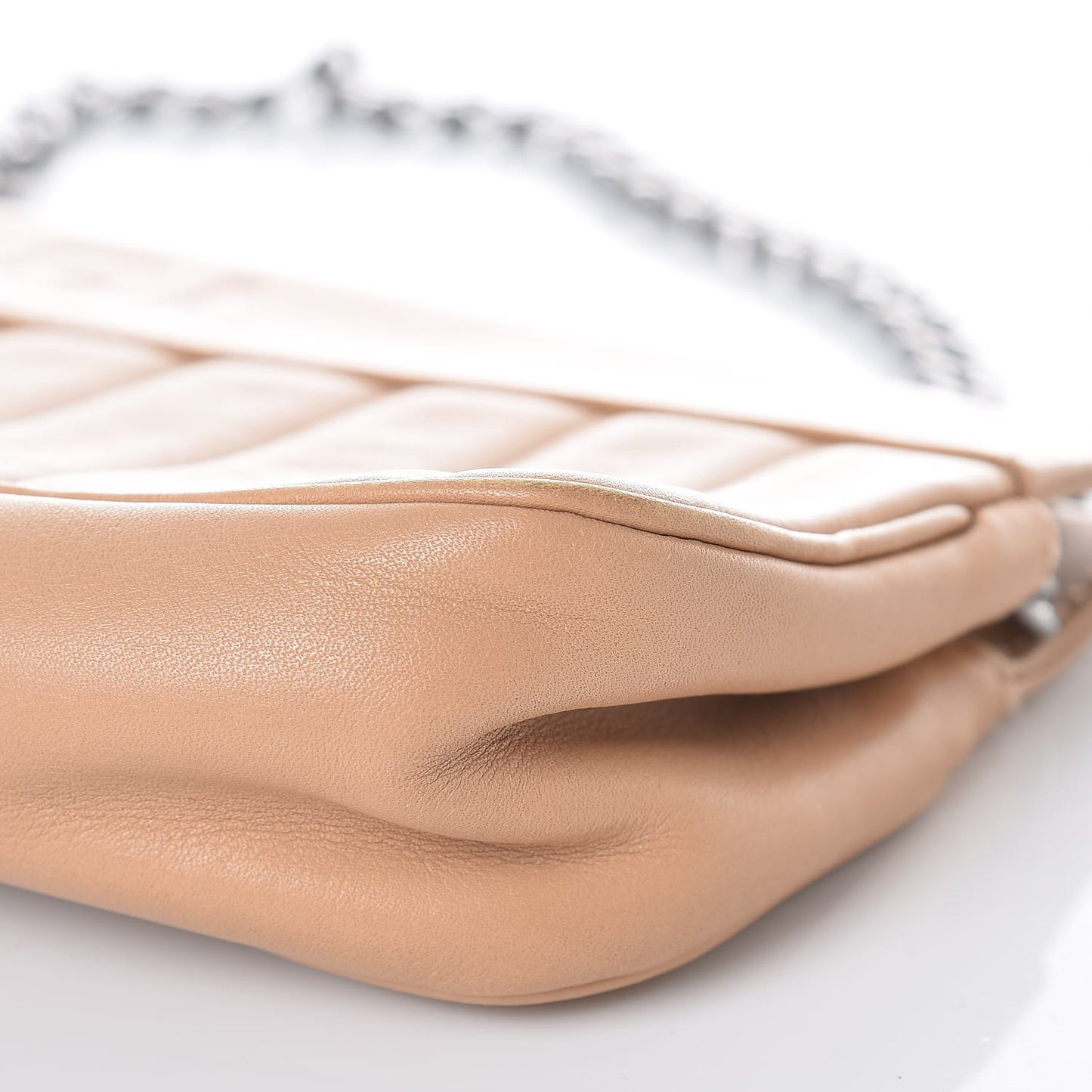 Calfskin Vertical Quilted Convertible Clutch Beige