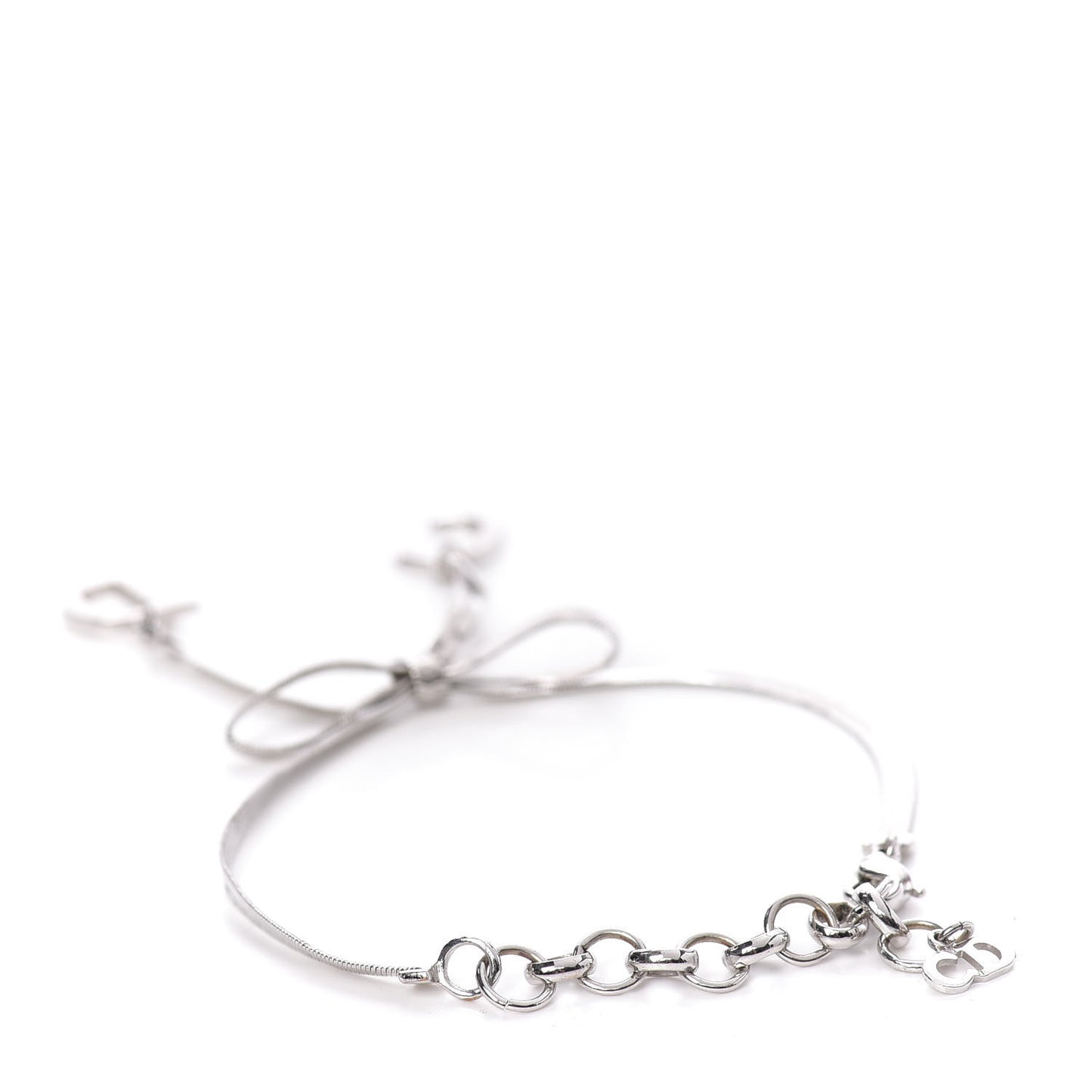 Bow CD Logo Bracelet Silver