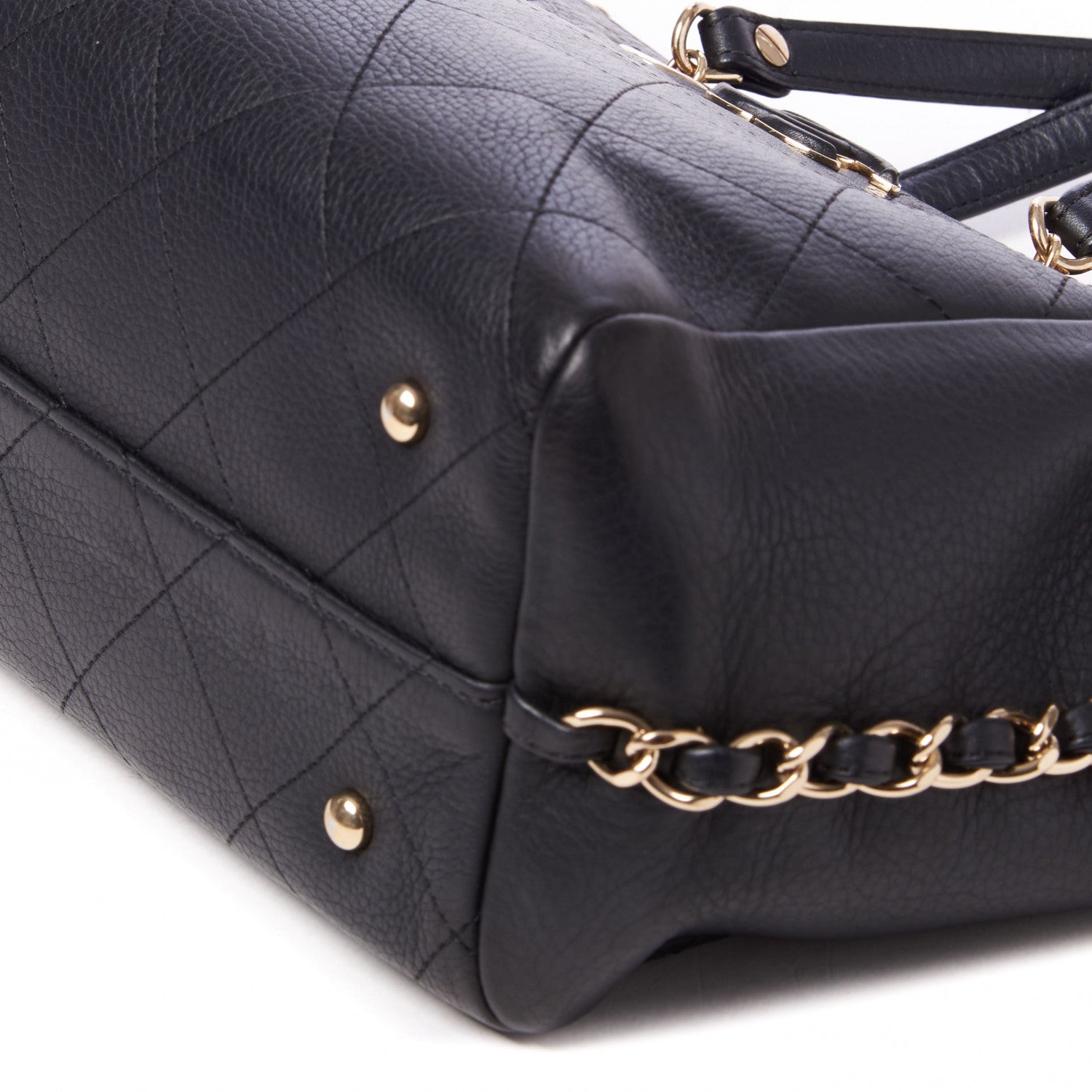 Chanel Bullskin Stitched Small Shopping Tote Black 8 of 10