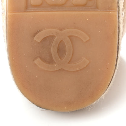Chanel Lambskin CC Espadrilles 39 Beige Black 10 of 12