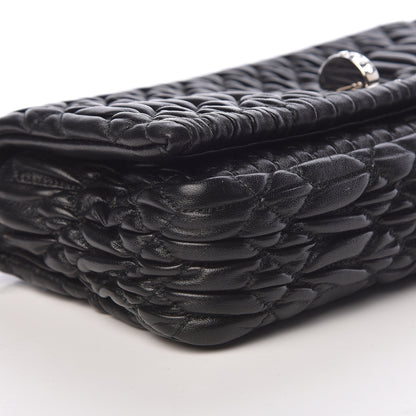 Miu Miu Nappa Matelasse Crystal Pearl Flap Clutch Black 9 of 10