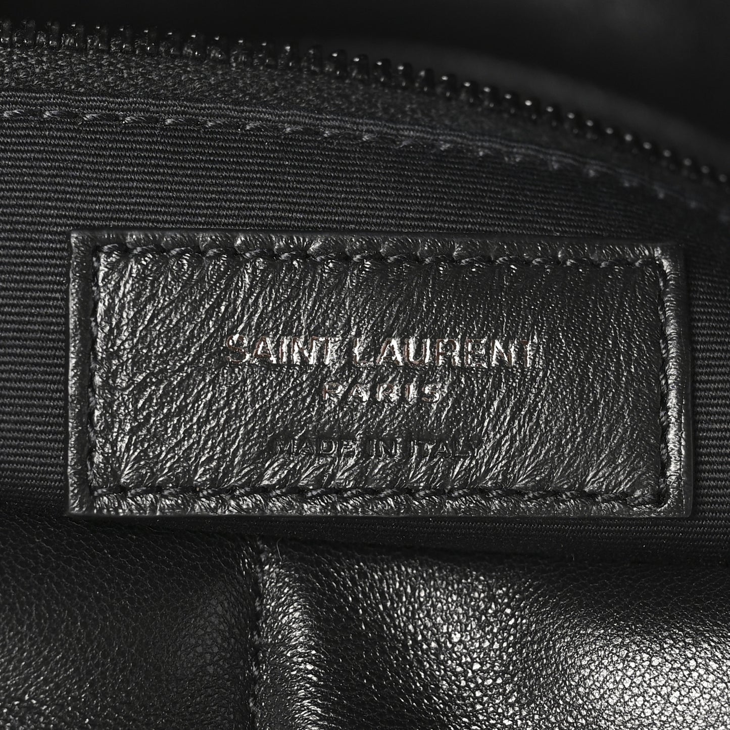 Lambskin Quilted Monogram Monochrome Medium Loulou Puffer Chain Satchel Black