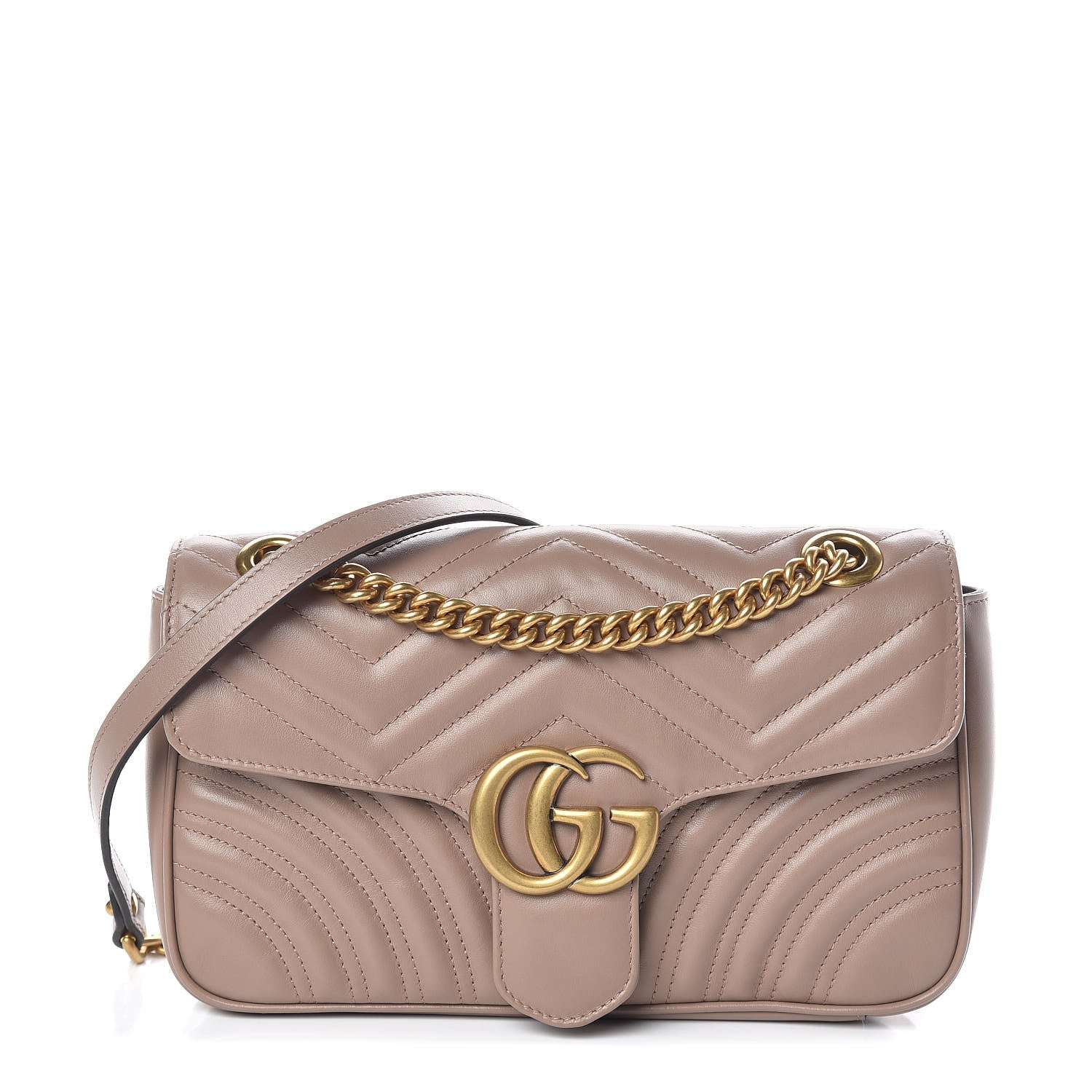 Gucci Calfskin Matelasse Small GG Marmont Shoulder Bag Porcelain Rose 1 of 9