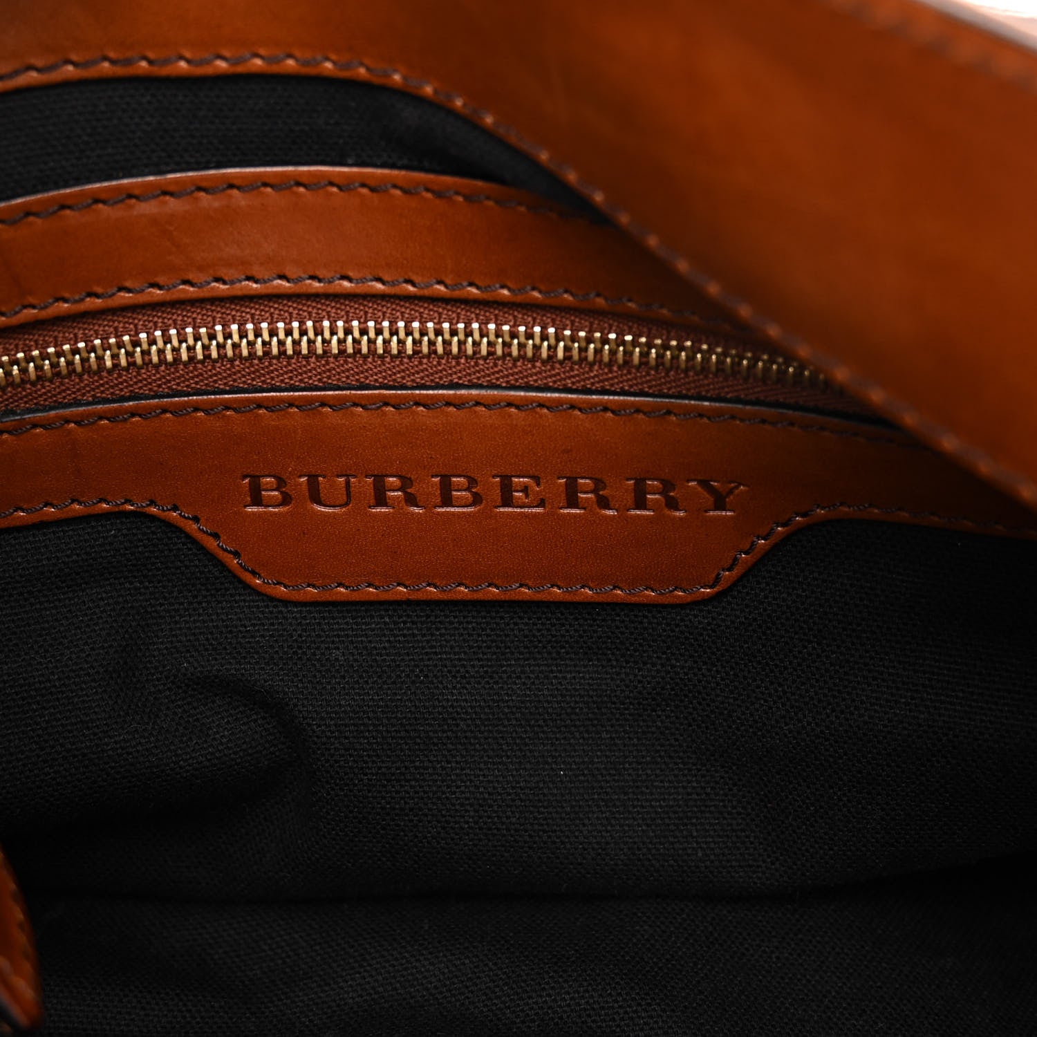 Burberry House Check Bridle Calfskin Medium Gosford Hobo Dark Tan 7 of 14