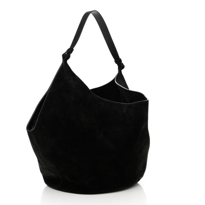 Khaite Suede Calfskin Medium Lotus Tote Black 3 of 9