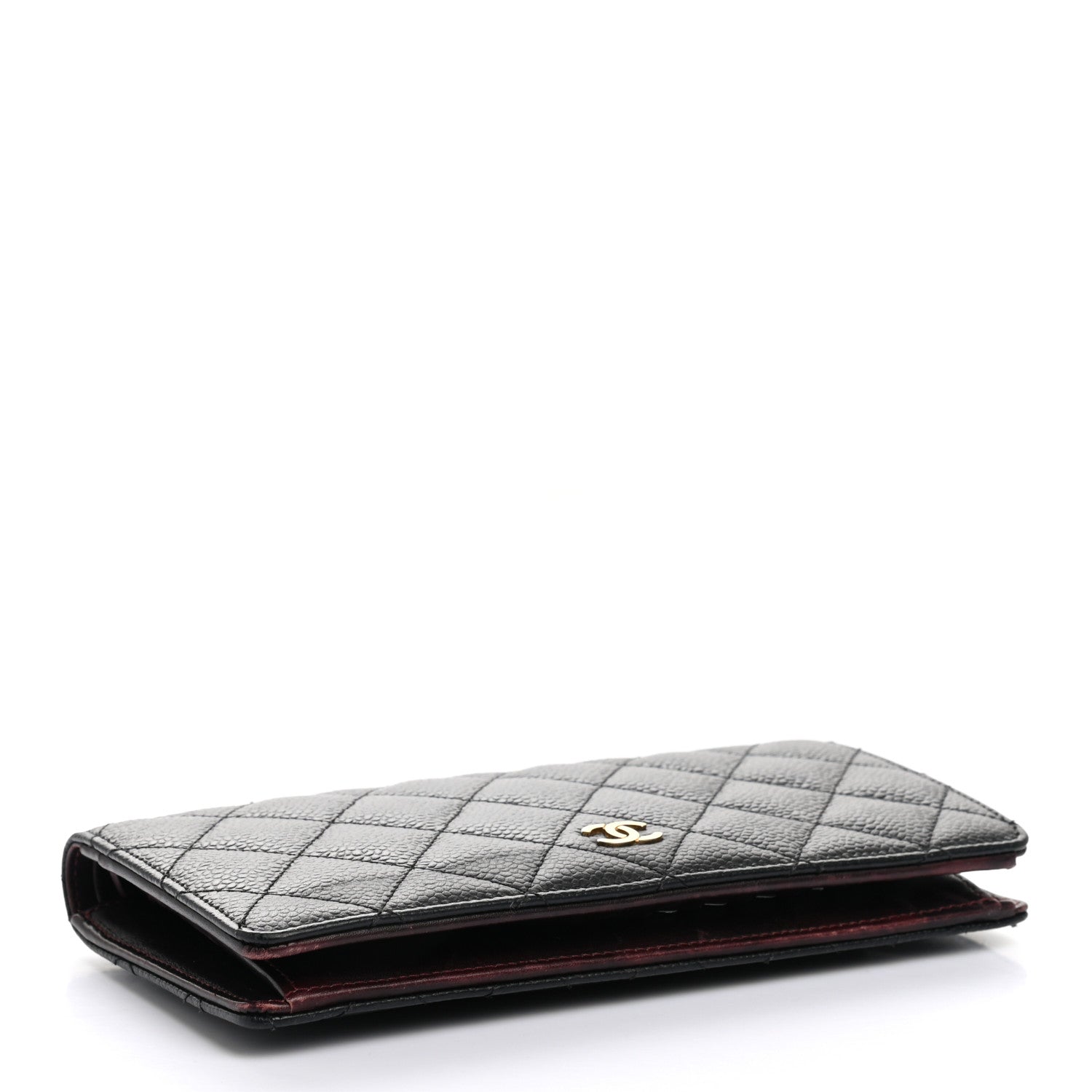 Chanel Caviar Quilted Yen Wallet Black 4 of 9