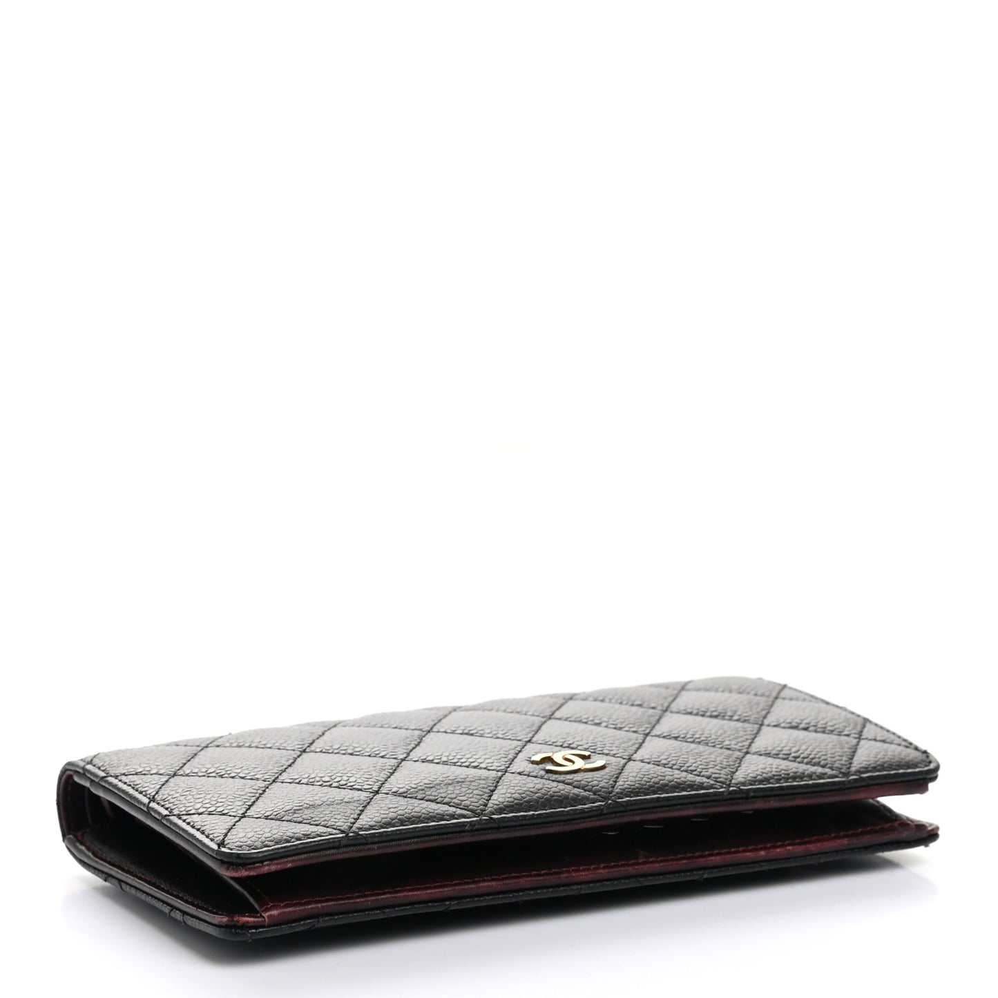 Caviar Quilted Yen Wallet Black