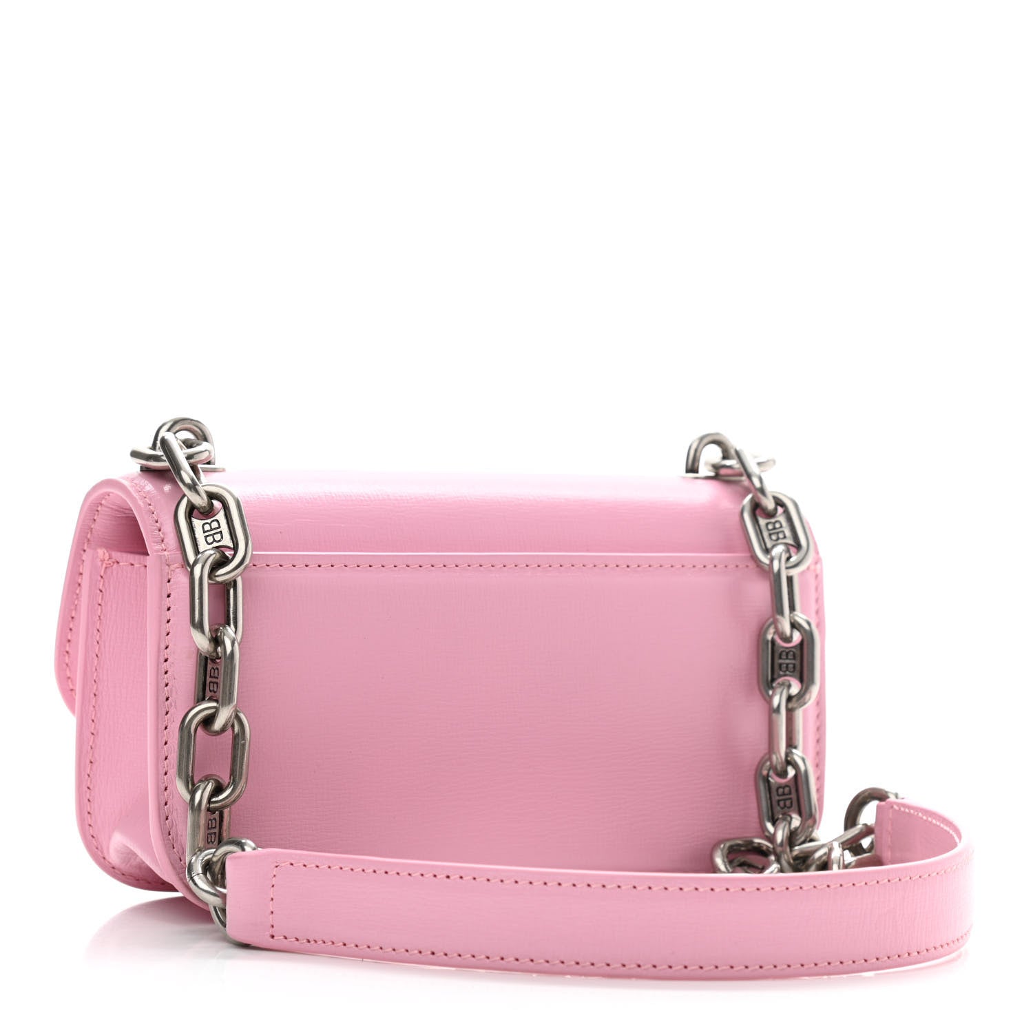 Balenciaga Calfskin Stripe Embossed Gossip Chain Bag XS Candy Pink 3 of 10