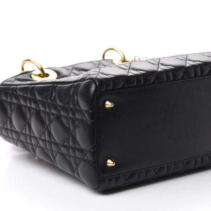 Christian Dior Lambskin Cannage Medium Lady Dior Black 7 of 11