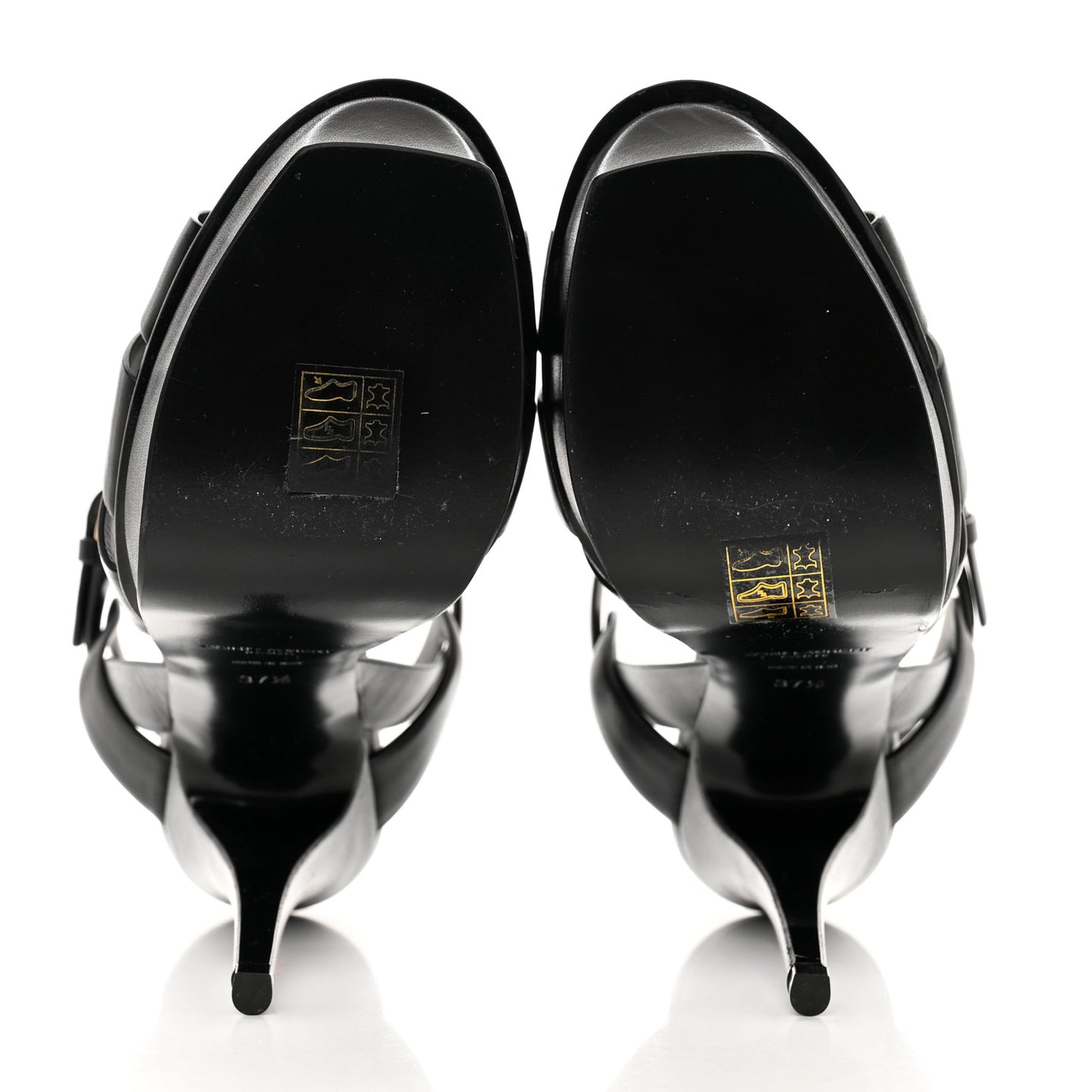 Calfskin Tribute 105 Platform Sandals 37.5 Black