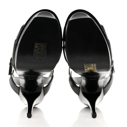 Saint Laurent Calfskin Tribute 105 Platform Sandals 37.5 Black 5 of 8