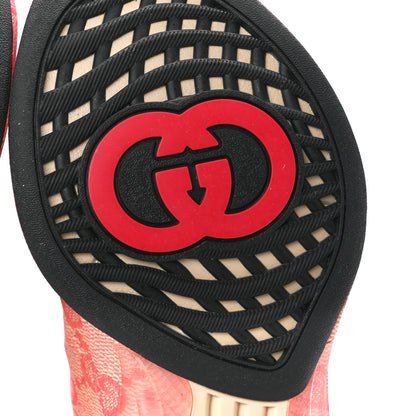 Gucci Ultralight Plume Calfskin Monogram Printed Mens Gucci Run Sneakers 8 Beige Hibiscus Red 7 of 10