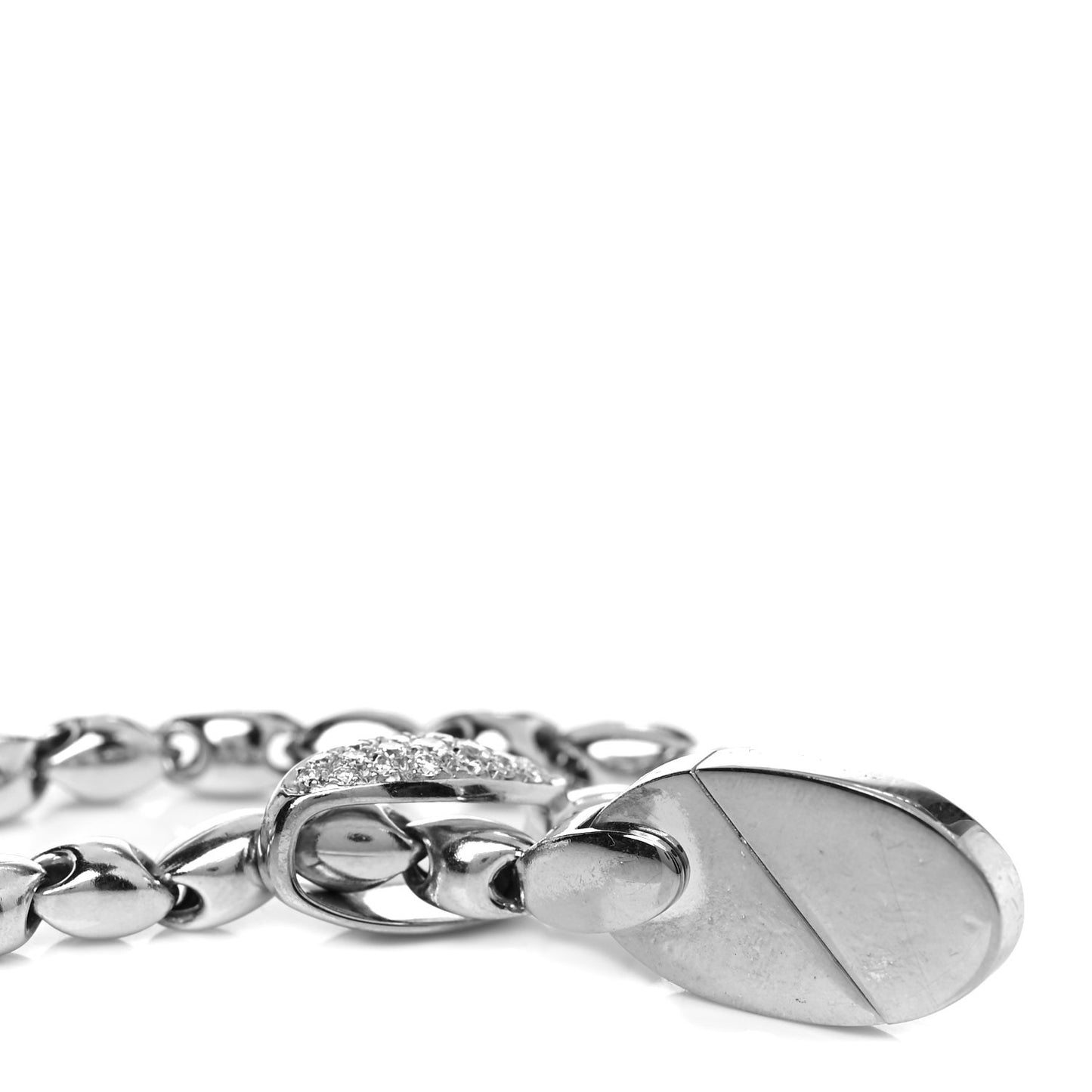 18K White Gold Diamond Dole Heart Bracelet