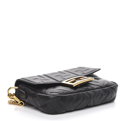 Fendi Nappa FF 1974 Embossed Mini Baguette Black 5 of 11