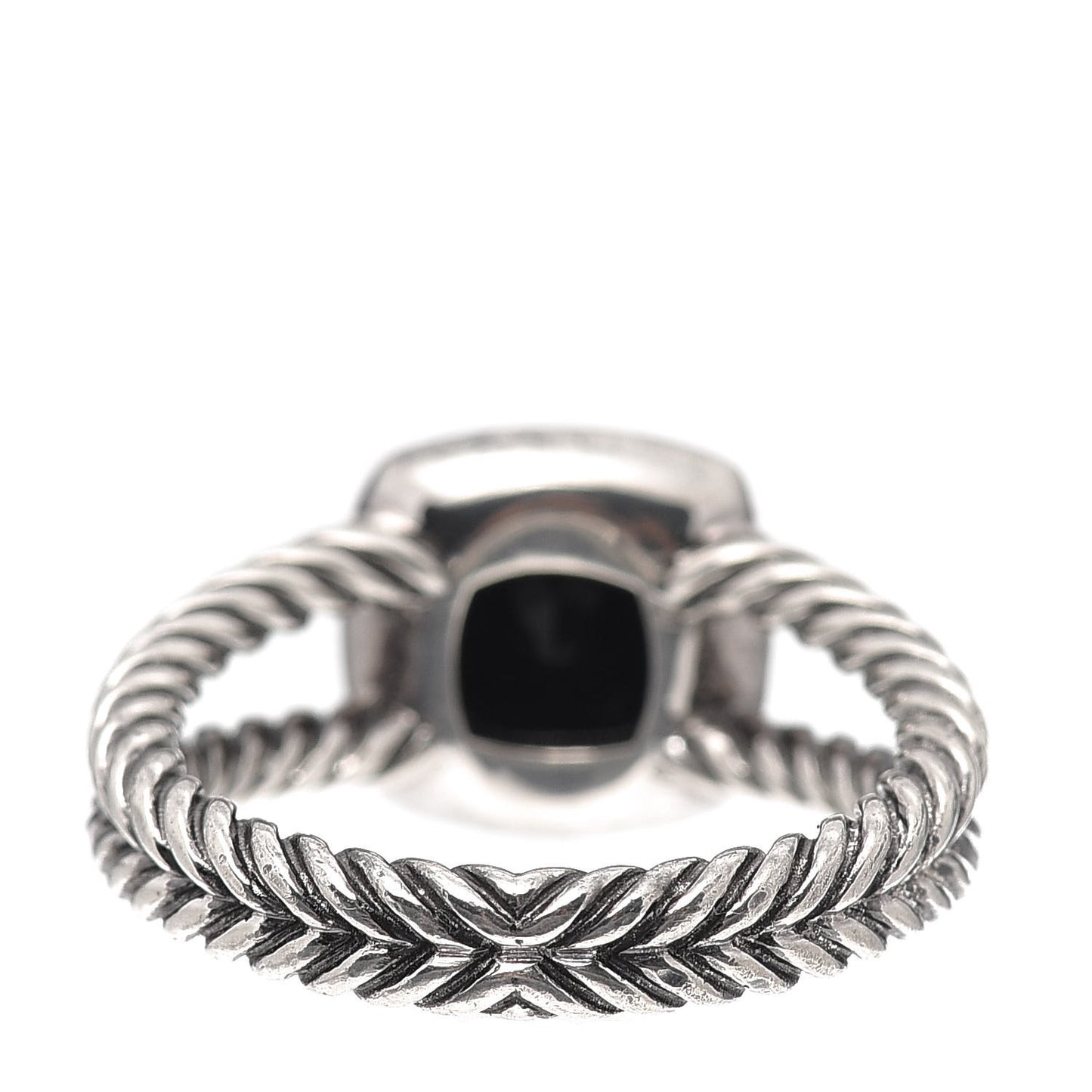 Sterling Silver Diamond Black Onyx 7mm Petite Albion Ring 57 8