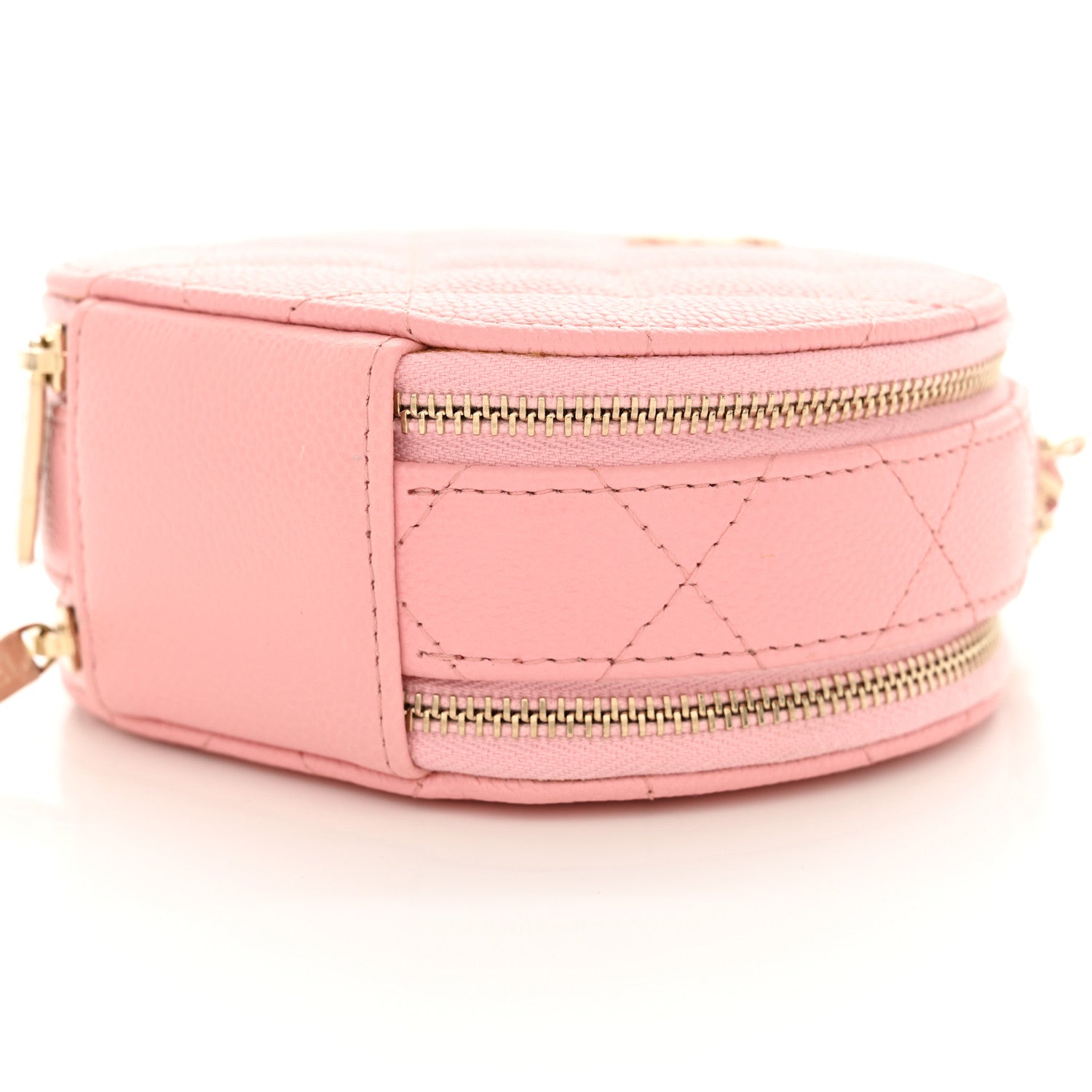 Chanel Caviar Quilted Round Handle With Care Vanity With Chain Pink 11 of 12