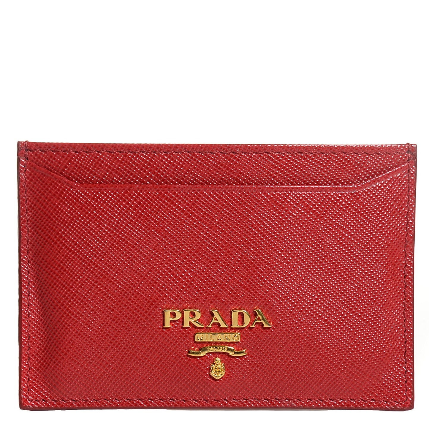 Saffiano Metal Card Case Fuoco
