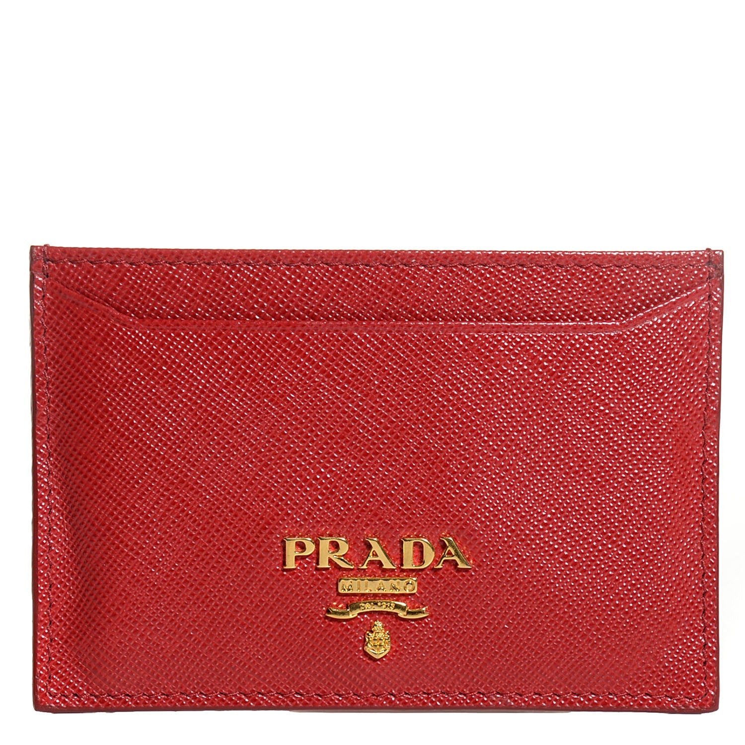 Prada Saffiano Metal Card Case Fuoco 1 of 9