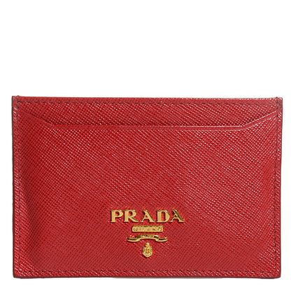 Prada Saffiano Metal Card Case Fuoco 1 of 9