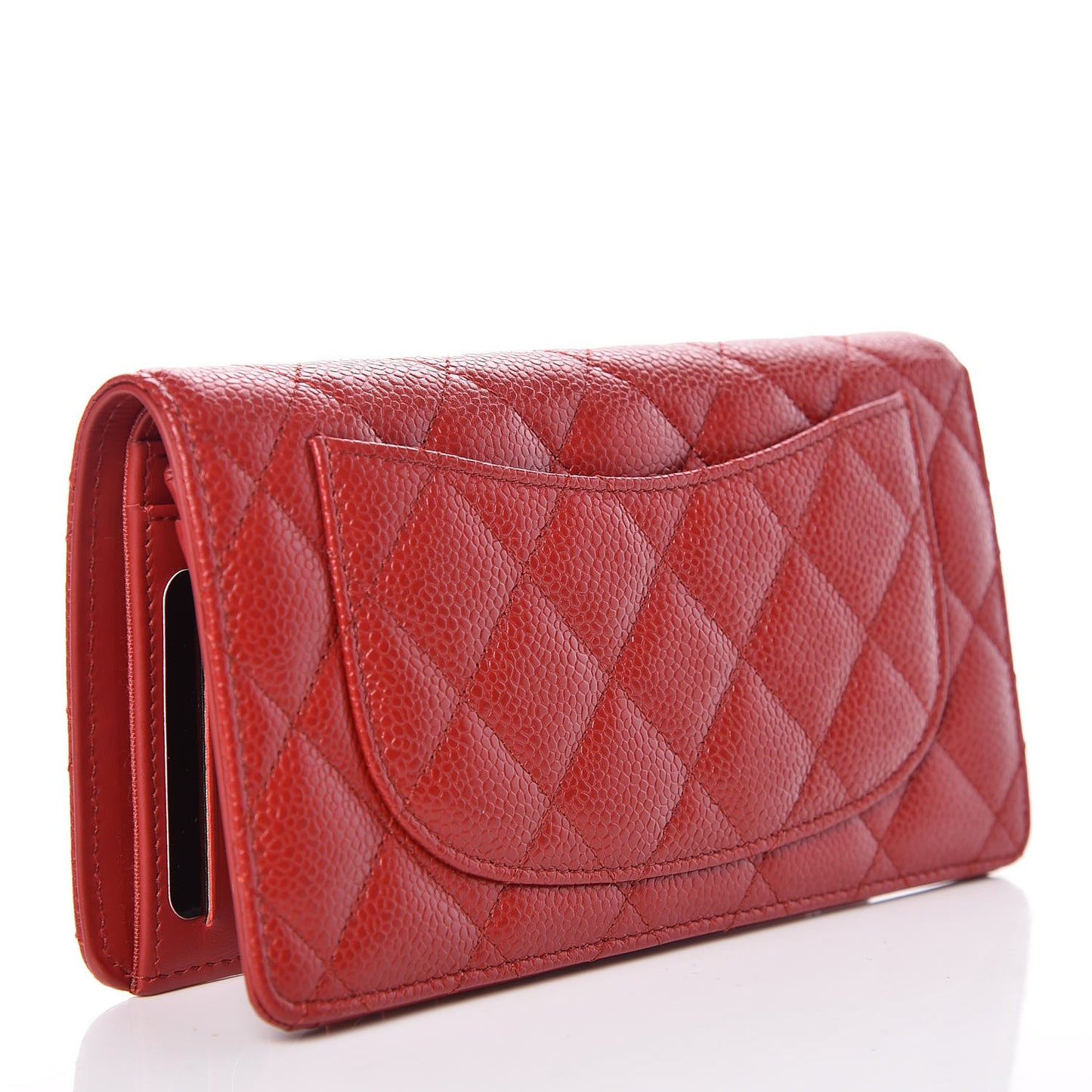 Caviar Quilted Yen Wallet Red