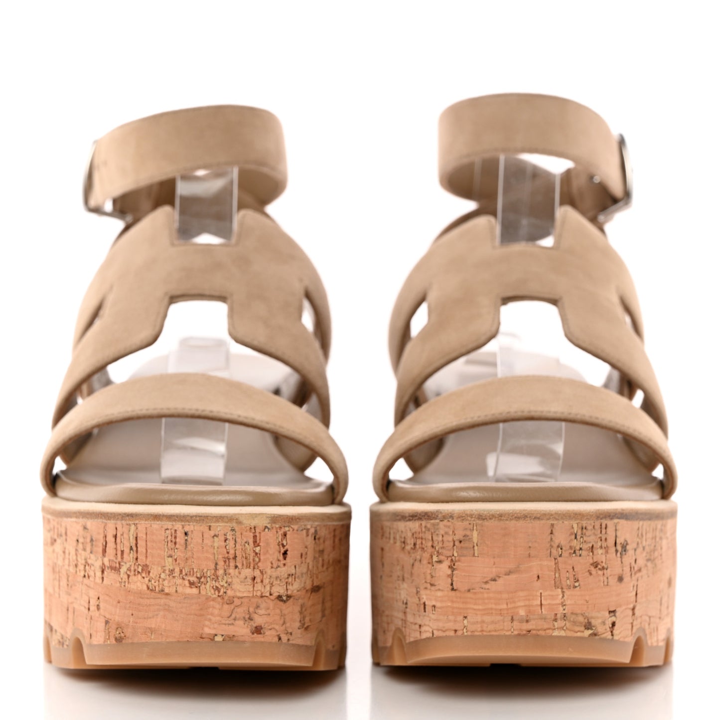 Calfskin Cork Havane 30 Sandals 35 Beige Argile