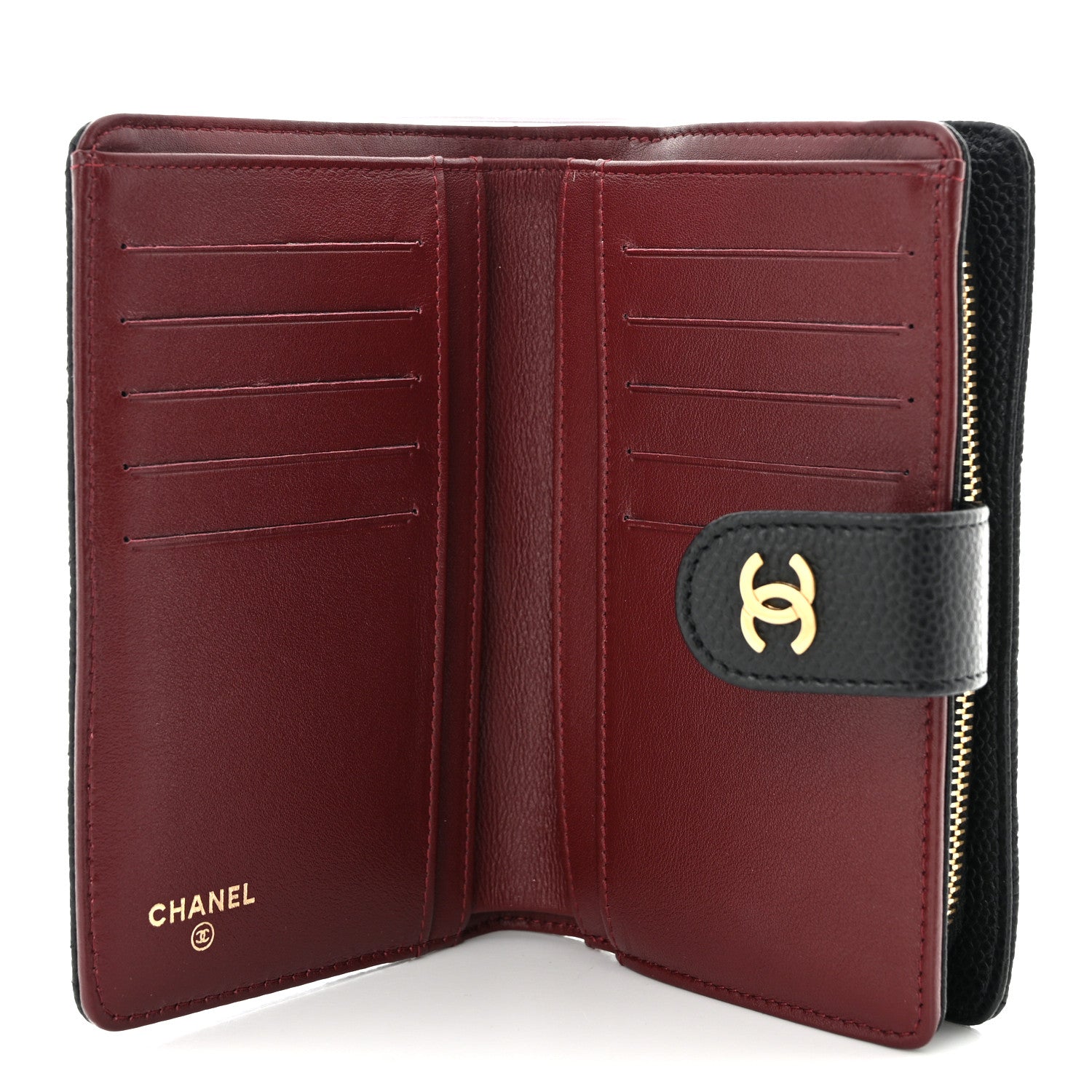 Chanel Caviar Quilted Zipped Pocket Wallet Black 5 of 10