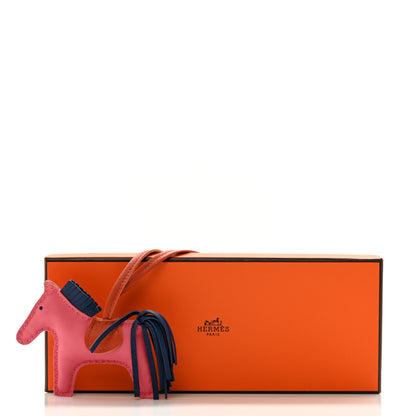 Hermes Milo Lambskin Grigri Rodeo Bag Charm PM Rose Azalee Cornaline Bleu De Malte 5 of 5