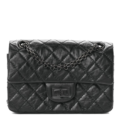 Chanel Aged Calfskin Quilted 2.55 Reissue Mini Flap So Black 1 of 10