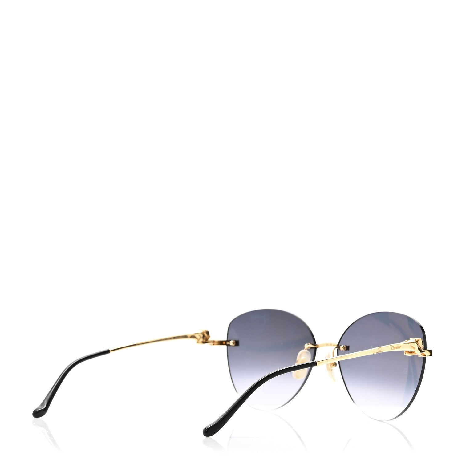 Cartier Panthere De Cartier Rimless Sunglasses CT0269S Gold Black 4 of 7