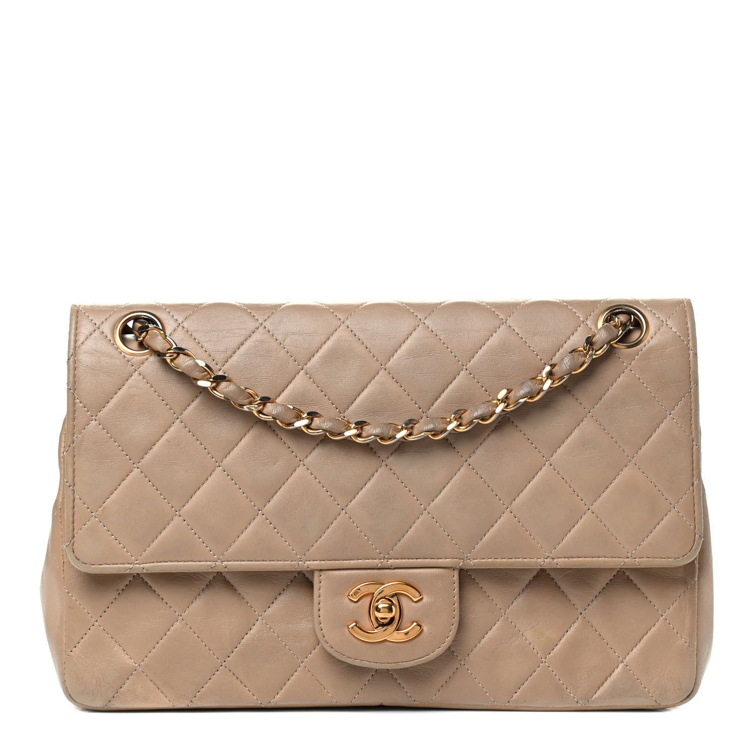 Chanel Lambskin Quilted Medium Double Flap Beige 1 of 4