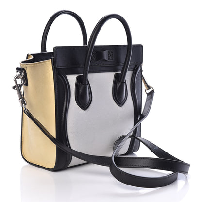 Celine Grained Baby Calfskin Nubuck Nano Tri-Color Luggage White 3 of 11
