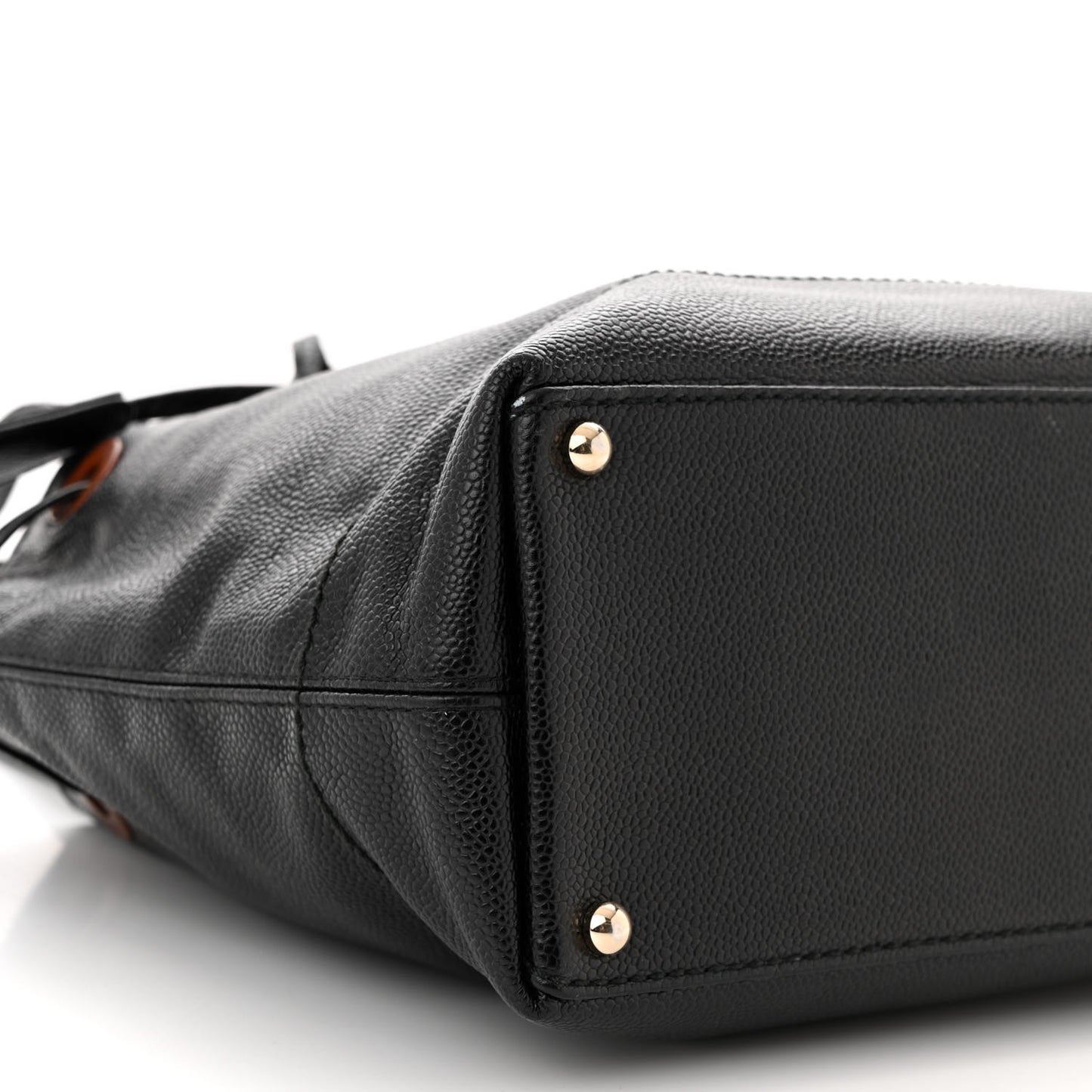 Caviar Wood CC Drawstring Bucket Bag Black