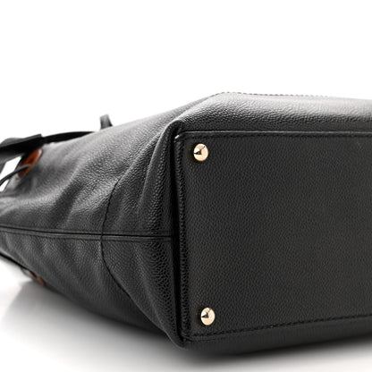 Chanel Caviar Wood CC Drawstring Bucket Bag Black 9 of 11