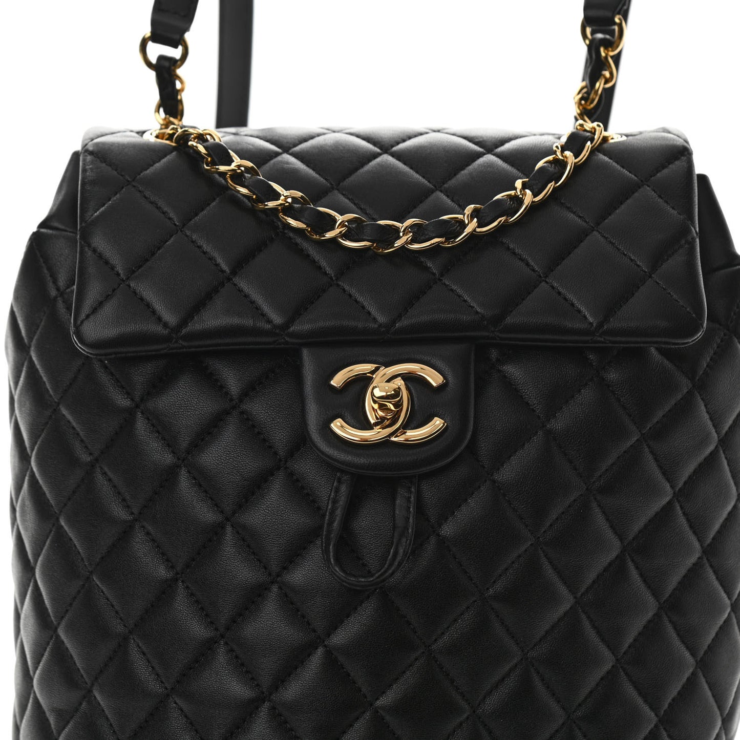 Lambskin Quilted Small Urban Spirit Backpack Black