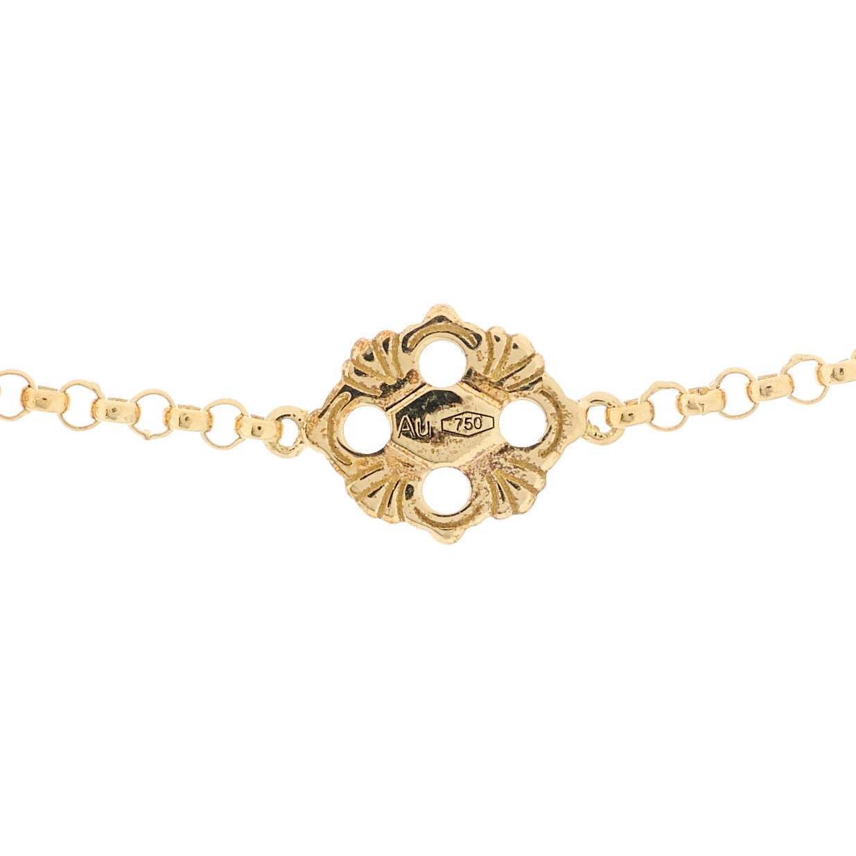 18K Yellow Gold Mother of Pearl Small Opera Tulle Pendant Necklace