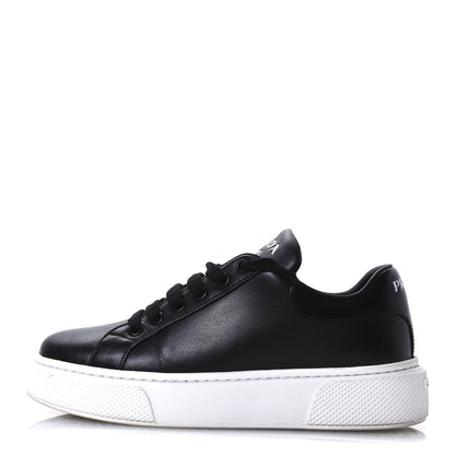 Prada Vitello Soft Womens Low Top Sneakers 35 Black 1 of 8